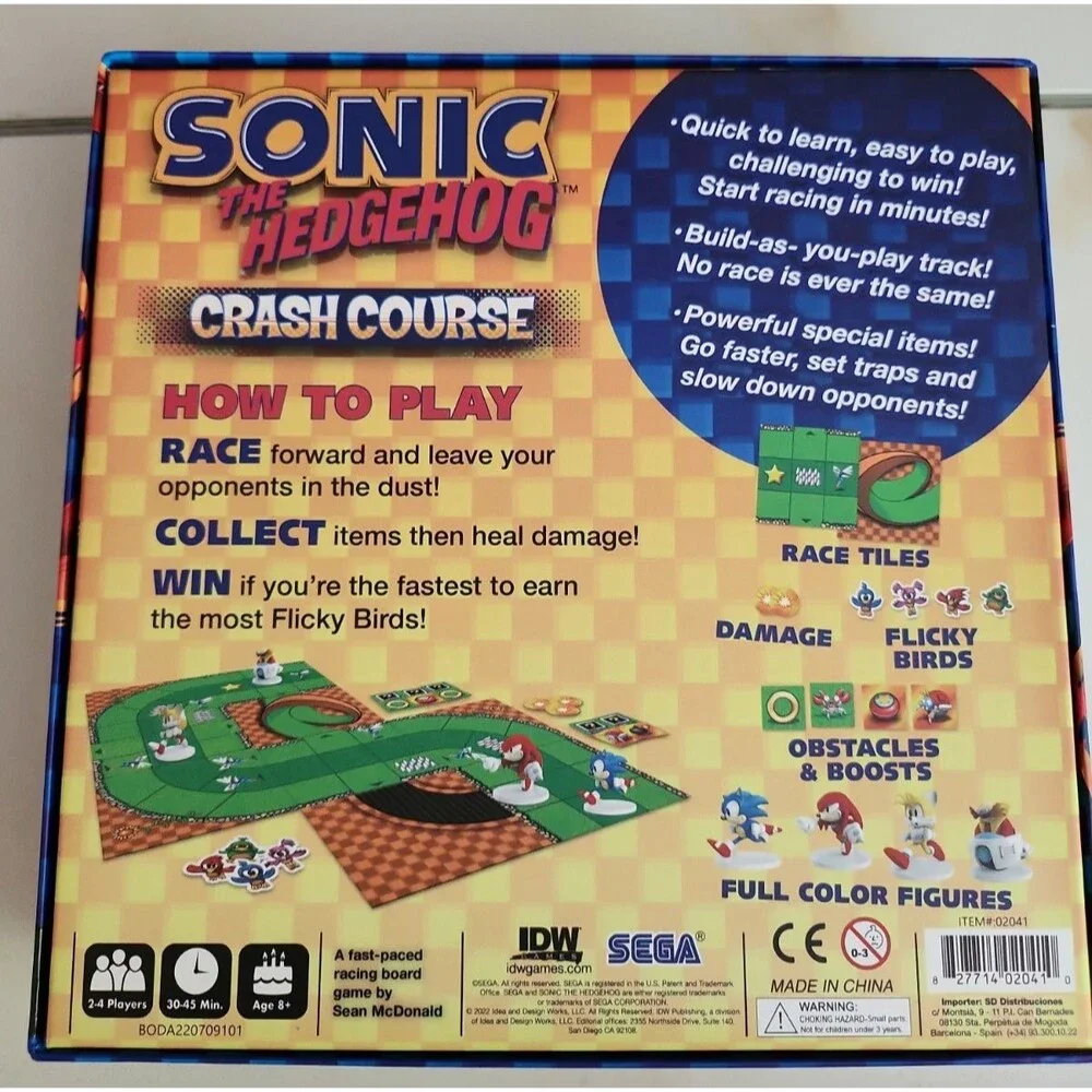 Sonic the Hedgehog Crash Course Racing Board Game Complete